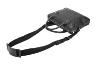 0833. Gucci Guccissima Briefcase Supreme GG Black Matte Leather, Silver Hardware9