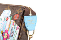0834. Louis Vuitton Mini Pochette Accessoires Vivienne Japanese Cityscape Edition, Gold11