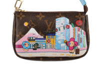 0834. Louis Vuitton Mini Pochette Accessoires Vivienne Japanese Cityscape Edition, Gold5