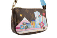 0834. Louis Vuitton Mini Pochette Accessoires Vivienne Japanese Cityscape Edition, Gold6