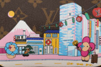 0834. Louis Vuitton Mini Pochette Accessoires Vivienne Japanese Cityscape Edition, Gold9