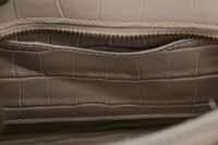 0836. Balenciaga Neo Classic Crocodile Embossed Grey Leather bag, Gold Hardware11