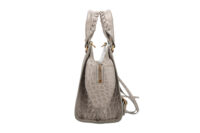 0836. Balenciaga Neo Classic Crocodile Embossed Grey Leather bag, Gold Hardware3