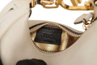 0837. Fendi Fendigraphy Mini Crescent Cream leather bag, Gold Hardware10