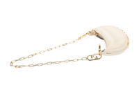 0837. Fendi Fendigraphy Mini Crescent Cream leather bag, Gold Hardware7