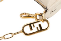 0837. Fendi Fendigraphy Mini Crescent Cream leather bag, Gold Hardware9