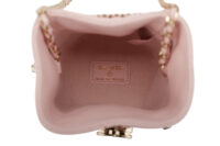 0839. Chanel Pink Quilted Mini Bucket bag, Aged Gold hardware11