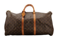0840. Louis Vuitton Keepall 60 Monogram Boston bag brown, Gold Hardware1