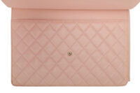 0844. Chanel Classic Pink Caviar Quilted Clutch, Gold Hardware6