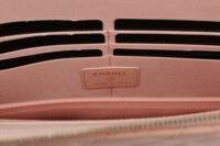 0844. Chanel Classic Pink Caviar Quilted Clutch, Gold Hardware8