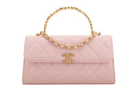 0845. Chanel Long Wallet on Chain (WOC) Top Handle Bag, Pink Quilted Lambskin, Gold Hardware1
