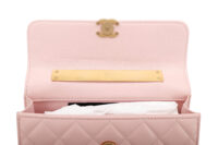 0845. Chanel Long Wallet on Chain (WOC) Top Handle Bag, Pink Quilted Lambskin, Gold Hardware11