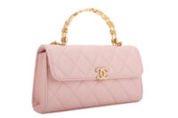 0845. Chanel Long Wallet on Chain (WOC) Top Handle Bag, Pink Quilted Lambskin, Gold Hardware2