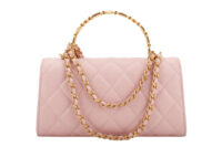 0845. Chanel Long Wallet on Chain (WOC) Top Handle Bag, Pink Quilted Lambskin, Gold Hardware5