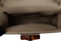 0847. Gucci Bamboo Top Handle Mini Bag Smooth Cream Leather, Gold Hardware12