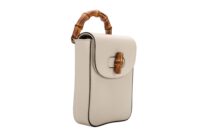 0847. Gucci Bamboo Top Handle Mini Bag Smooth Cream Leather, Gold Hardware2