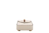 0847. Gucci Bamboo Top Handle Mini Bag Smooth Cream Leather, Gold Hardware6