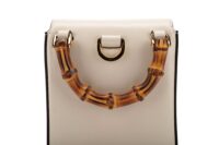 0847. Gucci Bamboo Top Handle Mini Bag Smooth Cream Leather, Gold Hardware7