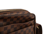 0848. Louis Vuitton Large Messenger Shoulder Bag Damier Ebene Canvas, Gold Hardware15