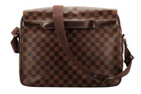 0848. Louis Vuitton Large Messenger Shoulder Bag Damier Ebene Canvas, Gold Hardware5