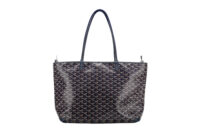 0850. Goyard Saint Louis Navy Tote Bag, Silver Hardware1