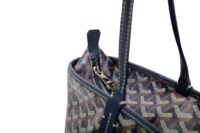 0850. Goyard Saint Louis Navy Tote Bag, Silver Hardware7