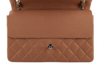 0851. Chanel Vintage Jumbo Double Flap Lambskin Beige, Silver Hardware11
