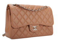 0851. Chanel Vintage Jumbo Double Flap Lambskin Beige, Silver Hardware2