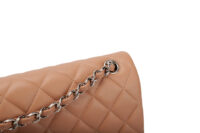 0851. Chanel Vintage Jumbo Double Flap Lambskin Beige, Silver Hardware8