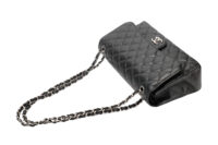 0852. Chanel Vintage Jumbo Double Flap Caviar Black, Silver Hardware10