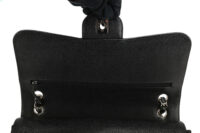 0852. Chanel Vintage Jumbo Double Flap Caviar Black, Silver Hardware12