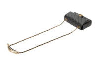 0855. Chanel Mini Square Classic Flap bag, Black Quilted leather, Gold Hardware10