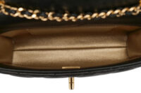 0855. Chanel Mini Square Classic Flap bag, Black Quilted leather, Gold Hardware15