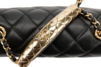 0855. Chanel Mini Square Classic Flap bag, Black Quilted leather, Gold Hardware9