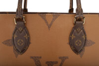 0843. Louis Vuitton On the Go MM Tote Two - Tone Monogram Canvas, Gold Hardware8
