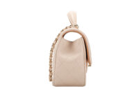 0857. Chanel Classic Top Handle Rectangle Flap bag Blush Quilted Leather, Silver hardware3