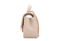 0857. Chanel Classic Top Handle Rectangle Flap bag Blush Quilted Leather, Silver hardware4