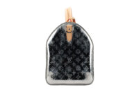 0858. Louis Vuitton Keepall 50 Bandouliere Mirror Metallic Silver Monogram Leather, Silver Hardware3