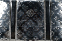 0858. Louis Vuitton Keepall 50 Bandouliere Mirror Metallic Silver Monogram Leather, Silver Hardware7