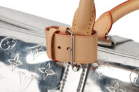 0858. Louis Vuitton Keepall 50 Bandouliere Mirror Metallic Silver Monogram Leather, Silver Hardware8