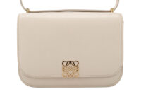 0861. Loewe Goya Cream Leather Crossbody Bag, Gold Hardware1