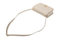 0861. Loewe Goya Cream Leather Crossbody Bag, Gold Hardware17