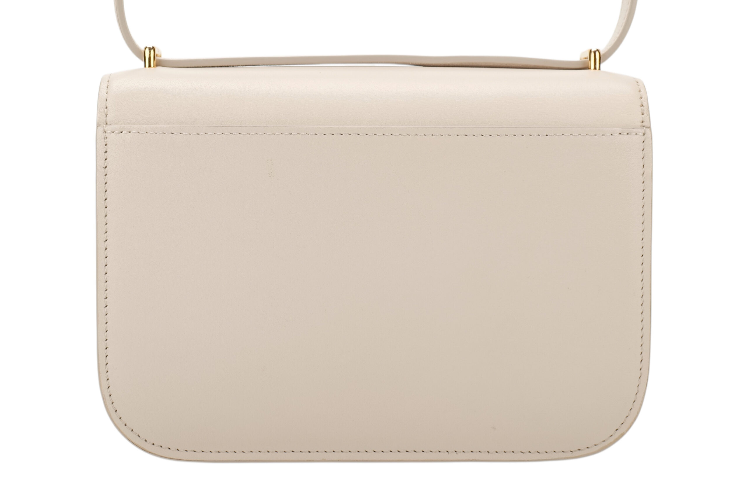 0861. Loewe Goya Cream Leather Crossbody Bag, Gold Hardware3