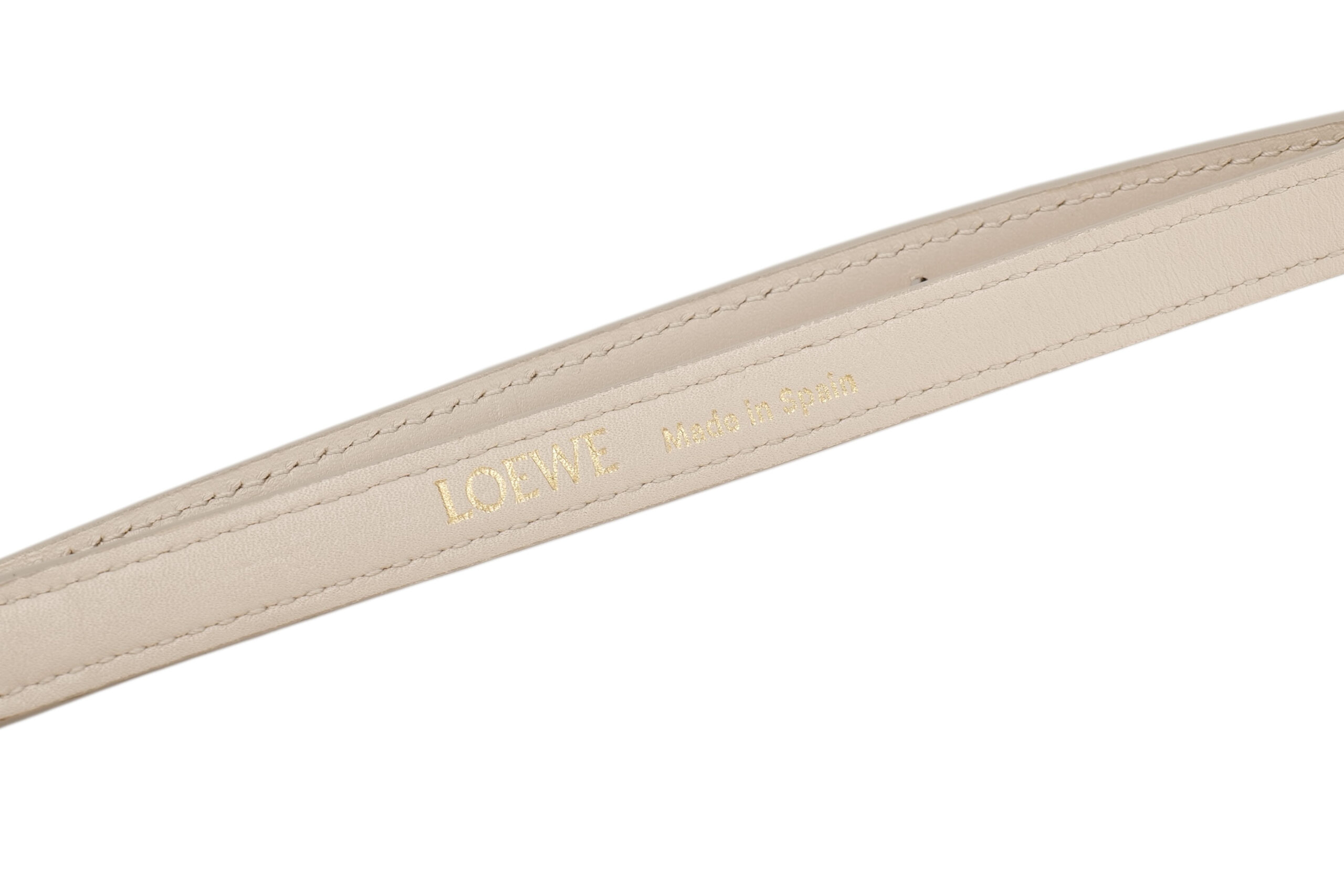 0861. Loewe Goya Cream Leather Crossbody Bag, Gold Hardware8