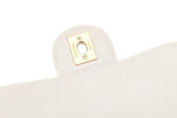 0862. Chanel Mini Flap Top Handle White Quilted Leather, Gold Hardware11