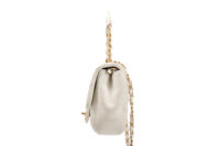 0862. Chanel Mini Flap Top Handle White Quilted Leather, Gold Hardware4