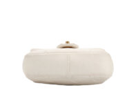0862. Chanel Mini Flap Top Handle White Quilted Leather, Gold Hardware6
