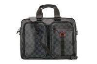 0865. Louis Vuitton Utility Business Bag Grey Damier Graphite Canvas, Black Hardware1