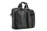 0865. Louis Vuitton Utility Business Bag Grey Damier Graphite Canvas, Black Hardware2