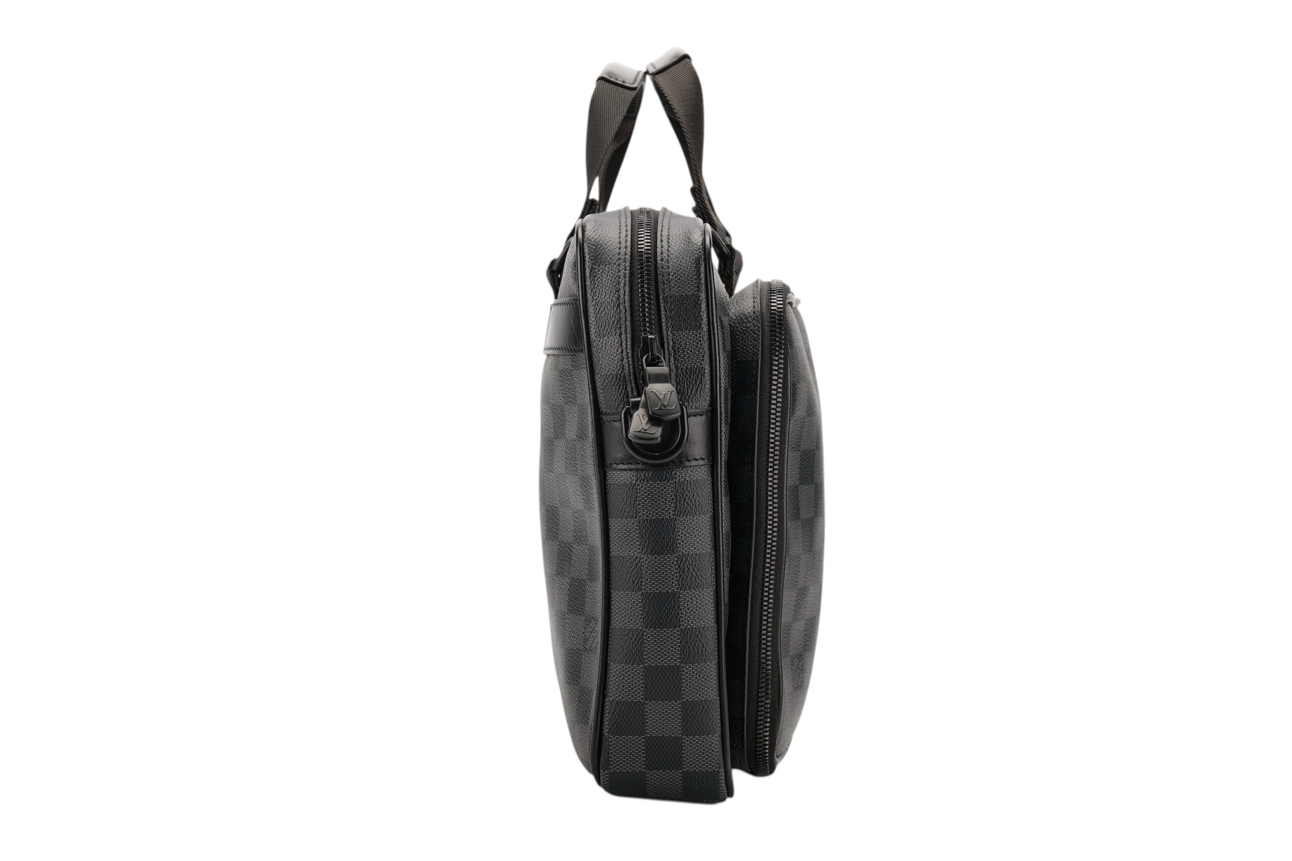 0865. Louis Vuitton Utility Business Bag Grey Damier Graphite Canvas, Black Hardware3